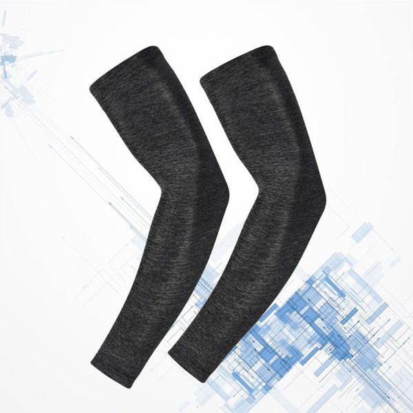 pair cooling arm sleeves sun uv block protector qick dry nylon cover elastic long for cycling outdoor activ elbow & knee pads, Black;gray 
pair cooling arm sleeves sun uv block protector qick dry nylon cover elastic long for cycling outdoor activ elbow & knee pads, Black;gray