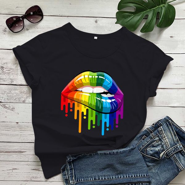 2021 summer new style with fashionable lips print round neck short sleeve women's t-shirt, White
2021 summer new style with fashionable lips print round neck short sleeve women's t-shirt, White