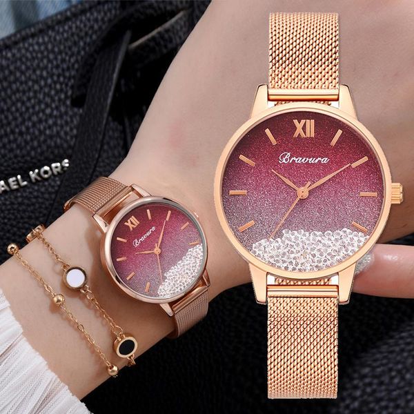 wristwatches women watches 2021 luxury diamond rose gold ladies wrist magnetic bracelet watch for female clock relogio feminino, Slivery;brown
wristwatches women watches 2021 luxury diamond rose gold ladies wrist magnetic bracelet watch for female clock relogio feminino, Slivery;brown