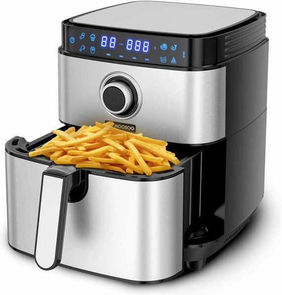 moosoo ma13 air fryer with 4.7qt, 8-in-1 electric air fryers oven, 1500w stainless steel airfryer with digital screen and 100 recipes
moosoo ma13 air fryer with 4.7qt, 8-in-1 electric air fryers oven, 1500w stainless steel airfryer with digital screen and 100 recipes
