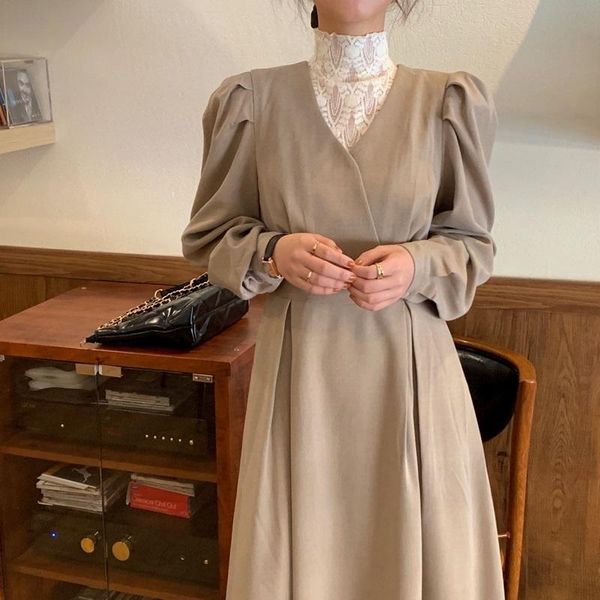 casual dresses wakuta korean vintage ladies party office lace half highneck patchwork high waist long maxi dress for women elegance, Black;gray
casual dresses wakuta korean vintage ladies party office lace half highneck patchwork high waist long maxi dress for women elegance, Black;gray