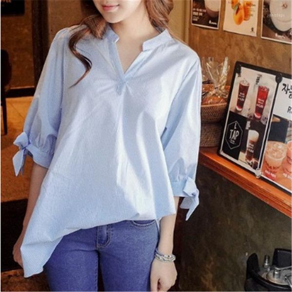 plus size 3xl autumn summer loose striped blouse women v neck shor -sleeved mid length shirts women's blouses, White
plus size 3xl autumn summer loose striped blouse women v neck shor -sleeved mid length shirts women's blouses, White