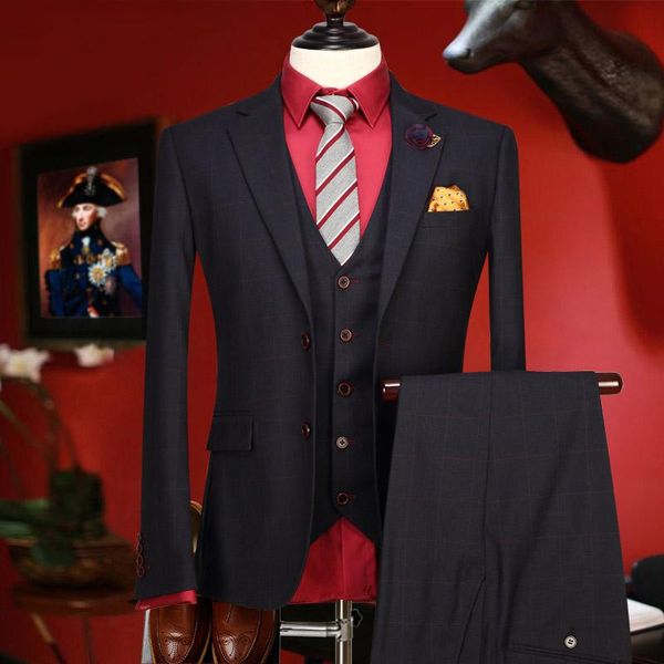 suit men retro deep blue plaid slim fit wedding suits for business groom mens with pants vests winter warm man men's & blazers, White;black
suit men retro deep blue plaid slim fit wedding suits for business groom mens with pants vests winter warm man men's & blazers, White;black