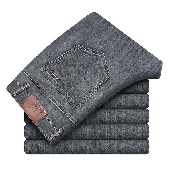 2021 spring and summer new men's business casual thin jeans classic style straight smoky gray stretch denim pants male brand, Blue
2021 spring and summer new men's business casual thin jeans classic style straight smoky gray stretch denim pants male brand, Blue
