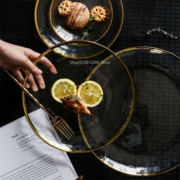 dishes & plates gold inlay edge glass serving plate fruit dessert cake salad tray meal pasta storage container main dish western tablew
dishes & plates gold inlay edge glass serving plate fruit dessert cake salad tray meal pasta storage container main dish western tablew