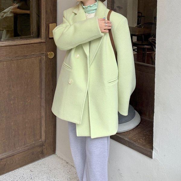 women's suits & blazers korean chic woolen women fashion loose avocado green jacket autumn winter high street suit coats female, White;black
women's suits & blazers korean chic woolen women fashion loose avocado green jacket autumn winter high street suit coats female, White;black