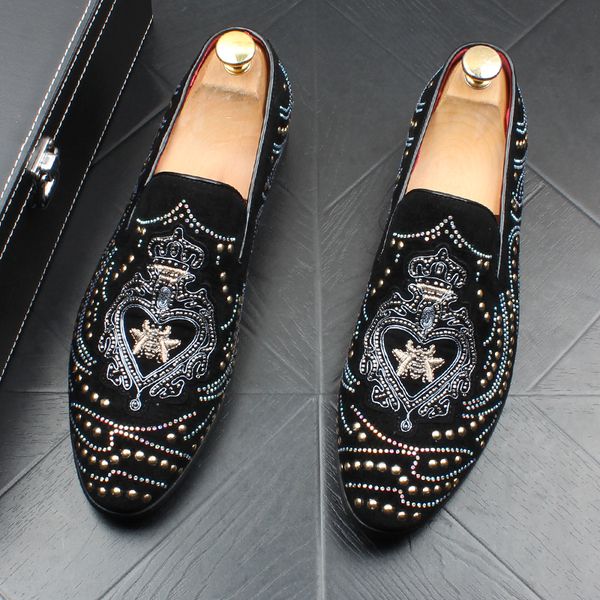 black suede men party wedding ventilation casual studded shoes sapato masculino metal toe men's flat loafers smoking shoes 38-44
black suede men party wedding ventilation casual studded shoes sapato masculino metal toe men's flat loafers smoking shoes 38-44