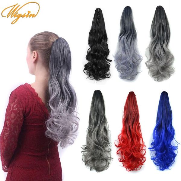 synthetic wigs wigsin 20inch long curly claw on ponytail clip in hair ombre black red blue hairstyle for women 
synthetic wigs wigsin 20inch long curly claw on ponytail clip in hair ombre black red blue hairstyle for women