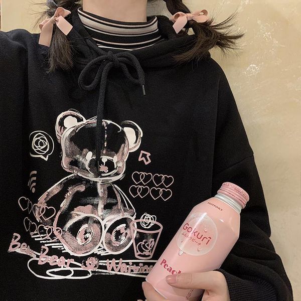women's hoodies & sweatshirts japanese vintage kawaii bear print women hooded sweatshirt winter loose oversize harajuku fashion y2k clo, Black
women's hoodies & sweatshirts japanese vintage kawaii bear print women hooded sweatshirt winter loose oversize harajuku fashion y2k clo, Black