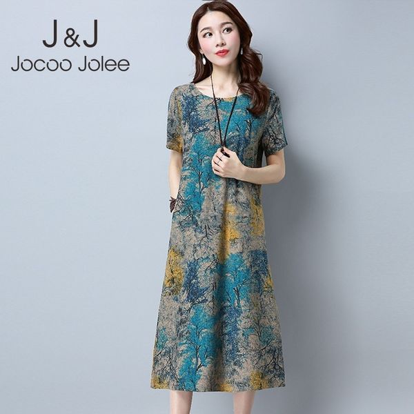 jocoo jolee vintage loose dress women short sleeve cotton linen print midi dress summer plus size chinese style dress vestidos 210518, Black;gray
jocoo jolee vintage loose dress women short sleeve cotton linen print midi dress summer plus size chinese style dress vestidos 210518, Black;gray