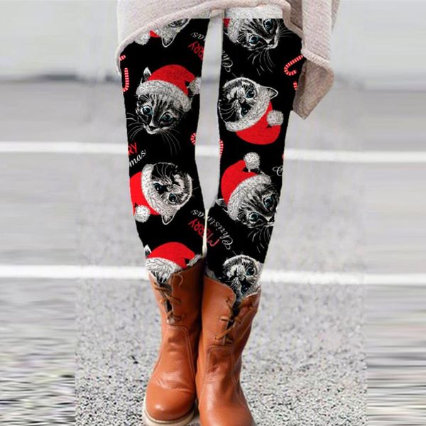women's leggings fashion pants print high waist happy christmas party long 18 color ladies xmas trousers, Black
women's leggings fashion pants print high waist happy christmas party long 18 color ladies xmas trousers, Black