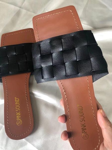 slippers trend women weave pu leather flat heel rubber sole solid plaid summer outdoor slides beach sandals ladies shoes m2yc, Black
slippers trend women weave pu leather flat heel rubber sole solid plaid summer outdoor slides beach sandals ladies shoes m2yc, Black