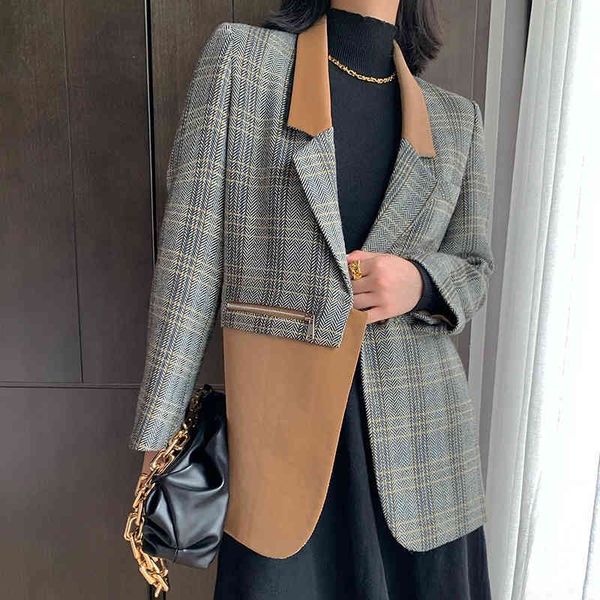 blazers french wool coat of vintage winter contrast shredded chess blazer women's lady jackets outwear, White;black
blazers french wool coat of vintage winter contrast shredded chess blazer women's lady jackets outwear, White;black