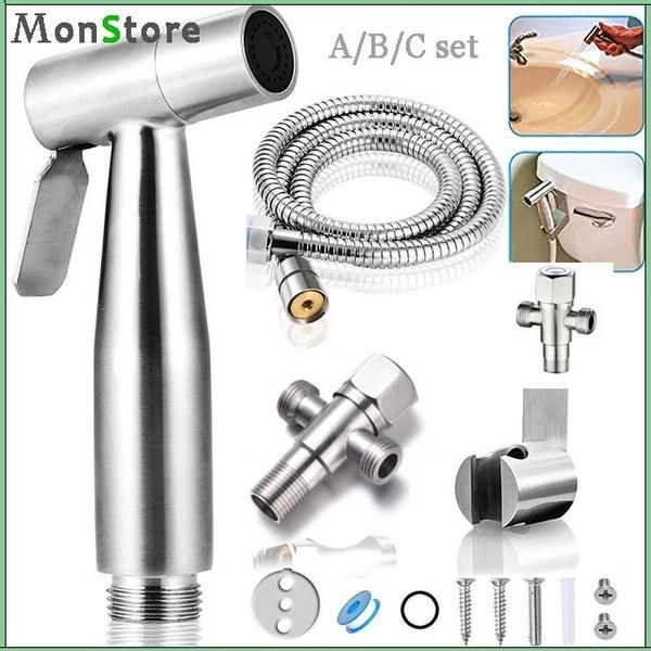 handheld toilet bidet sprayer set kit 304 stainless steel hand faucet hose bathroom shower head self bath accessory
handheld toilet bidet sprayer set kit 304 stainless steel hand faucet hose bathroom shower head self bath accessory