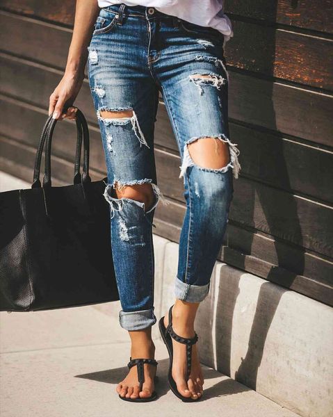 hole ripped distressed slim women jean stretch skinny clothing sweetwear moustache effect vintage denim pant, Blue
hole ripped distressed slim women jean stretch skinny clothing sweetwear moustache effect vintage denim pant, Blue