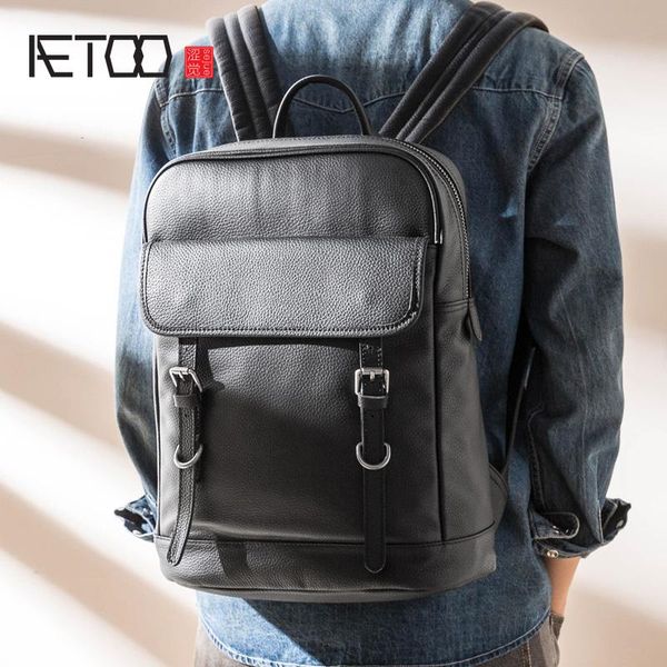 backpack aetoo leather backpack, men's layer cowhide fashion trend large capacity leisure travel bag
backpack aetoo leather backpack, men's layer cowhide fashion trend large capacity leisure travel bag