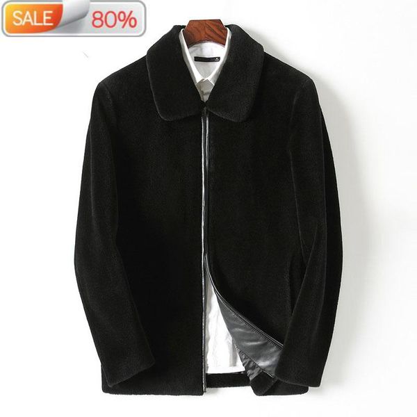 men's leather & faux winter wool natural coat men real sheep shearling fur jacket casaco masculino kfs1am207 nd726, Black
men's leather & faux winter wool natural coat men real sheep shearling fur jacket casaco masculino kfs1am207 nd726, Black