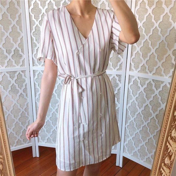 casual dresses women dress spring / summer 2021 fashion striped double-breasted mini, Black;gray
casual dresses women dress spring / summer 2021 fashion striped double-breasted mini, Black;gray