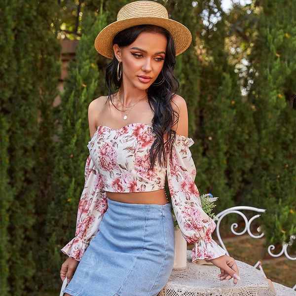 crop women 2021 summer open back trumpet strapless sleeve bra off the shoulder print short women's tube tanks & camis, White
crop women 2021 summer open back trumpet strapless sleeve bra off the shoulder print short women's tube tanks & camis, White