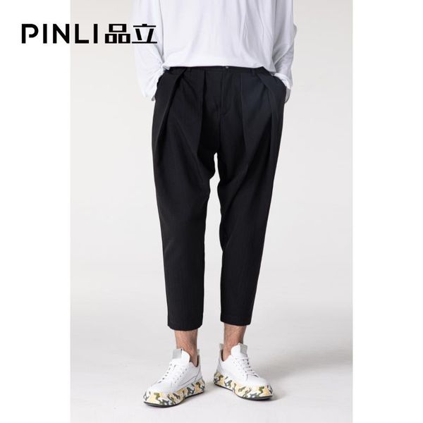 men's pants male fashion black original pinli 2021 spring korean version tapered feet casual cropped b211117092
men's pants male fashion black original pinli 2021 spring korean version tapered feet casual cropped b211117092