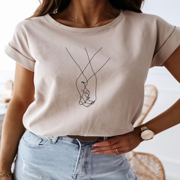 women's t-shirt harajuku girl handholding print t shirt women short sleeve o-neck loose tshirt 2021 summer tee female camisetas, White
women's t-shirt harajuku girl handholding print t shirt women short sleeve o-neck loose tshirt 2021 summer tee female camisetas, White