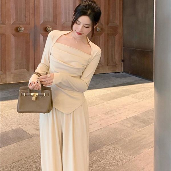 women's two piece pants women casual loose outfits chic & wide leg autumn ladies 2 pieces set female trouser, White
women's two piece pants women casual loose outfits chic & wide leg autumn ladies 2 pieces set female trouser, White