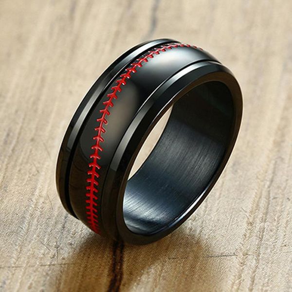 cluster rings sports baseball spinner mens stainless steel red stitching dome style 8mm sizes 7 to 12, Golden;silver
cluster rings sports baseball spinner mens stainless steel red stitching dome style 8mm sizes 7 to 12, Golden;silver