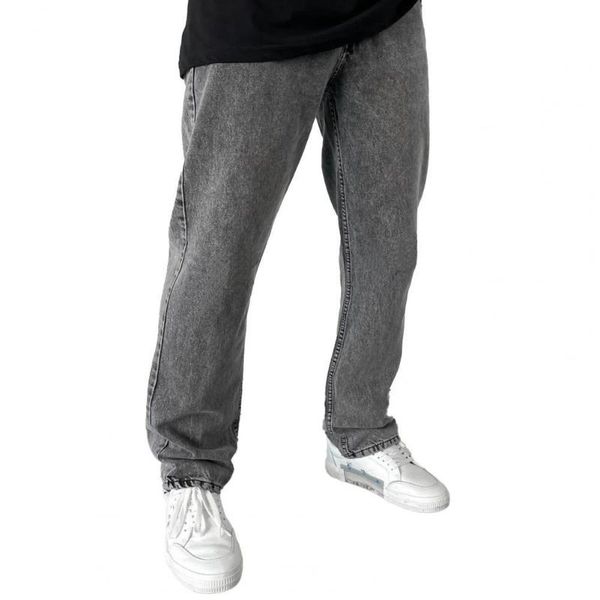 men's pants casual men denim with pockets soft touching loose solid color mid waist ankle length straight leg 2021 trousers, Black
men's pants casual men denim with pockets soft touching loose solid color mid waist ankle length straight leg 2021 trousers, Black