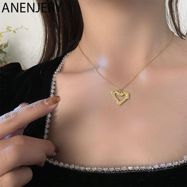 chains anenjery 925 sterling silver irregular texture hollow heart necklace for women simple temperament jewelry wholesale
chains anenjery 925 sterling silver irregular texture hollow heart necklace for women simple temperament jewelry wholesale