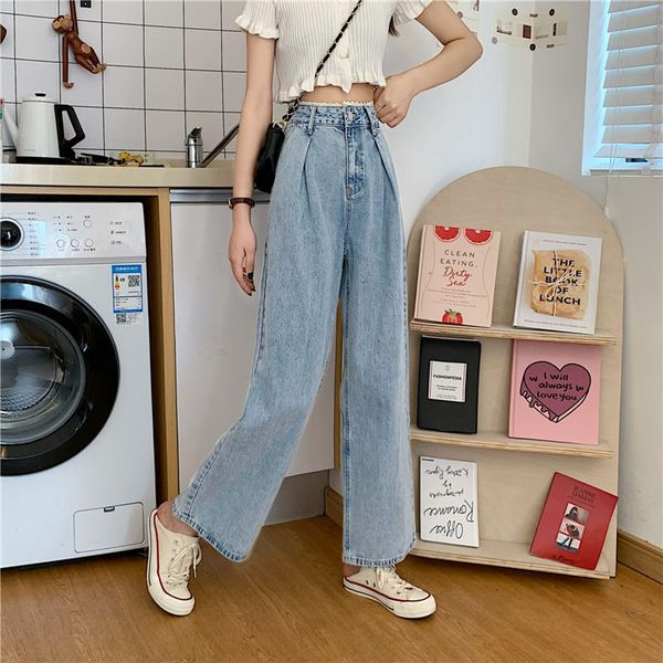 2011Women Jeans Vintage Female Wide Leg Trousers Lace Pleated Womens Clothes Casual Loose 2XL BF High Waist Fashion Korean Style New, Light blue
2011Women Jeans Vintage Female Wide Leg Trousers Lace Pleated Womens Clothes Casual Loose 2XL BF High Waist Fashion Korean Style New, Light blue