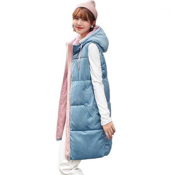 women's vests winter vest coat 2021 fashion autumn gold velvet women down cotton mid-long sleeveless thick warm waistcoat, Black;white
women's vests winter vest coat 2021 fashion autumn gold velvet women down cotton mid-long sleeveless thick warm waistcoat, Black;white