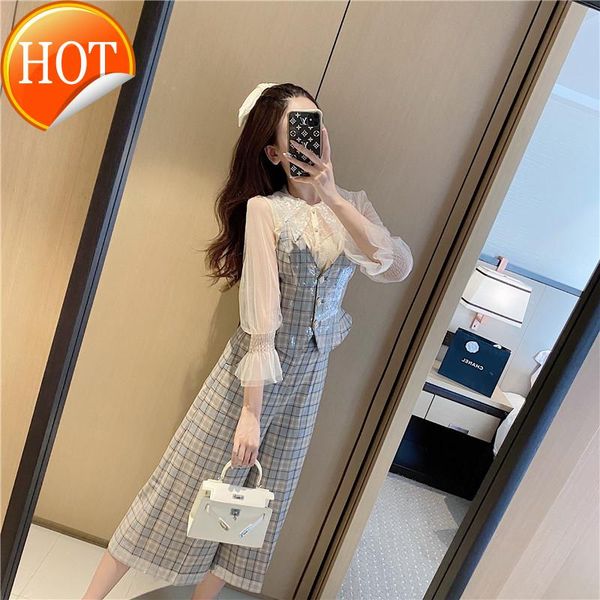 women's pants & capris blue lady style suit 2021 feminine vest loose wide leg three piece set autumn, Black;white
women's pants & capris blue lady style suit 2021 feminine vest loose wide leg three piece set autumn, Black;white