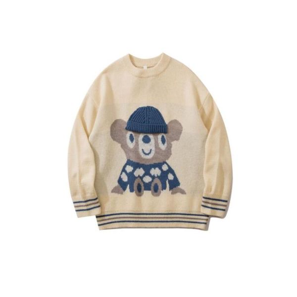 men's sweaters men hip hop knitted funny bear hat print streetwear harajuku 2021 autumn winter casual loose pullovers jumper w2309, White;black
men's sweaters men hip hop knitted funny bear hat print streetwear harajuku 2021 autumn winter casual loose pullovers jumper w2309, White;black