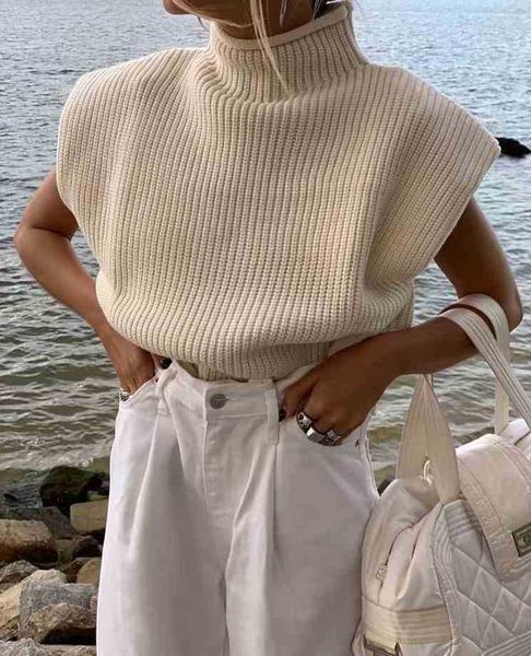 women's sweaters harajuku padded shoulder knitting vests retro sleeveless turtleneck sweater vintage women pullover waistcoat z3er, White;black
women's sweaters harajuku padded shoulder knitting vests retro sleeveless turtleneck sweater vintage women pullover waistcoat z3er, White;black