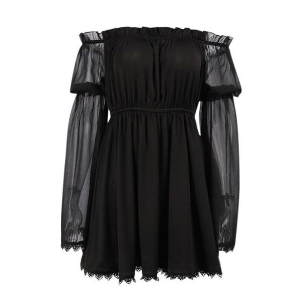 party dresses gothic women black mini harajuku high waist lace trim elegant slash neck long sleeve, White;black
party dresses gothic women black mini harajuku high waist lace trim elegant slash neck long sleeve, White;black