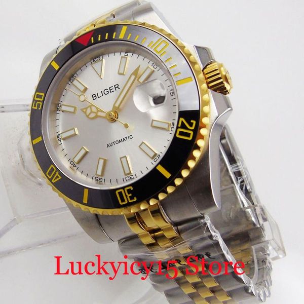 wristwatches gold plated self winding men watch jubilee band ceramic bezel hands miyota movement, Slivery;brown
wristwatches gold plated self winding men watch jubilee band ceramic bezel hands miyota movement, Slivery;brown