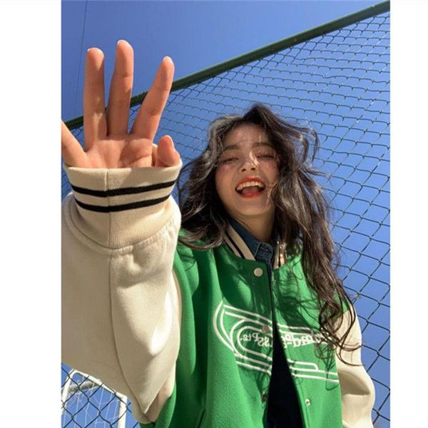 women's jackets letter embroidery baseball jacket color block vintage harajuku 2021 spring oversized v-neck coats streetwear ins, Black;brown
women's jackets letter embroidery baseball jacket color block vintage harajuku 2021 spring oversized v-neck coats streetwear ins, Black;brown