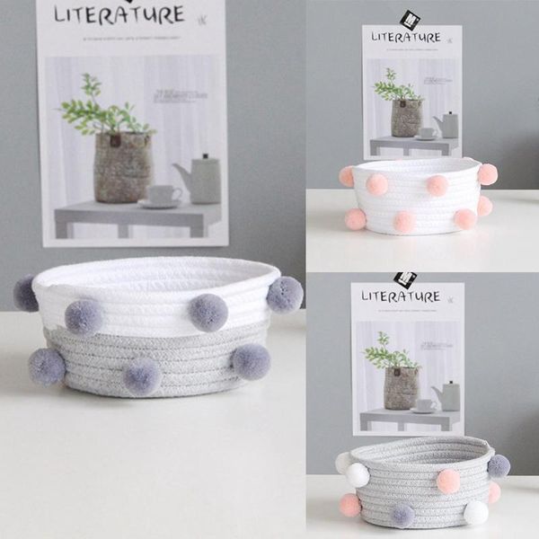 pompom cotton storage baskets handmade woven dirty clothes laundry basket desksundries organizer hamper
pompom cotton storage baskets handmade woven dirty clothes laundry basket desksundries organizer hamper