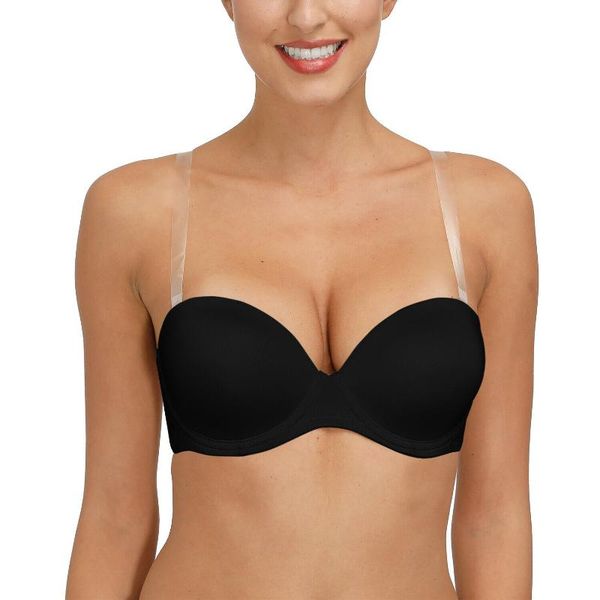 bras women bra invisible silicone strapless for lingerie backless low halter adjusted convertible thin cups, Red;black
bras women bra invisible silicone strapless for lingerie backless low halter adjusted convertible thin cups, Red;black