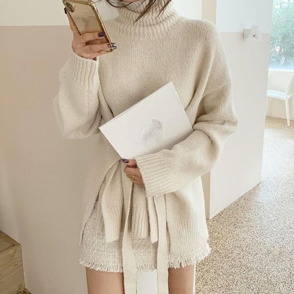 women's sweaters 2021 autumn winter women pullovers and knitted elasticity casual jumper belt fashion turtleneck warm female sweater to, White;black
women's sweaters 2021 autumn winter women pullovers and knitted elasticity casual jumper belt fashion turtleneck warm female sweater to, White;black