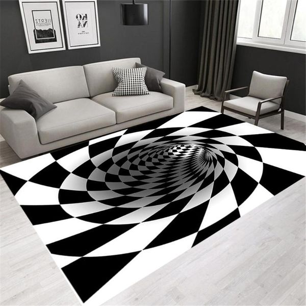 3d vortex illusion rug print black white grid swirl bottomless hole carpet no-slip floormat living room pad doormat home decor carpets
3d vortex illusion rug print black white grid swirl bottomless hole carpet no-slip floormat living room pad doormat home decor carpets