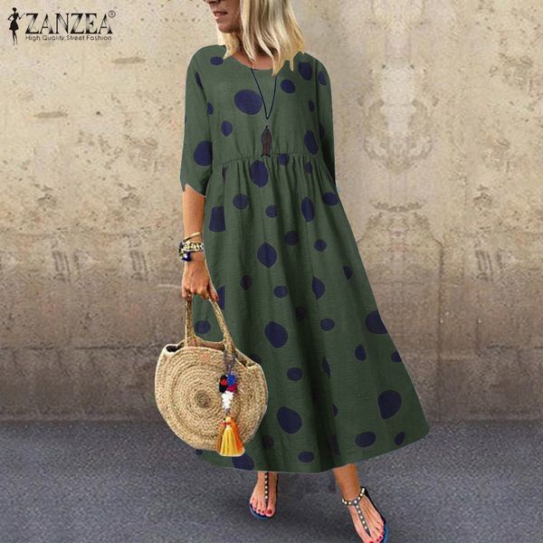 casual dresses stylish polka dot printed dress women's summer sundress 2021 half sleeve maxi vestidos female pleated robe femme 7, Black;gray
casual dresses stylish polka dot printed dress women's summer sundress 2021 half sleeve maxi vestidos female pleated robe femme 7, Black;gray