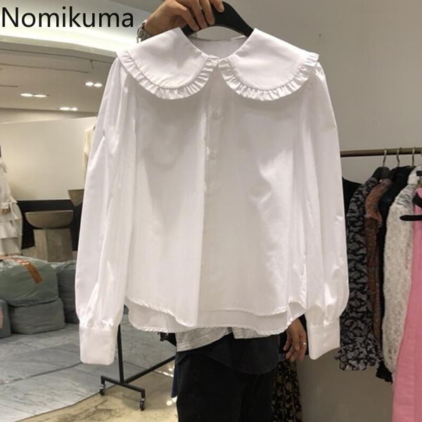 nomikuma women blouse sweet peter pan collar shirt spring new long sleeve korean blusas mujer de moda verano 6e816 210427, White
nomikuma women blouse sweet peter pan collar shirt spring new long sleeve korean blusas mujer de moda verano 6e816 210427, White