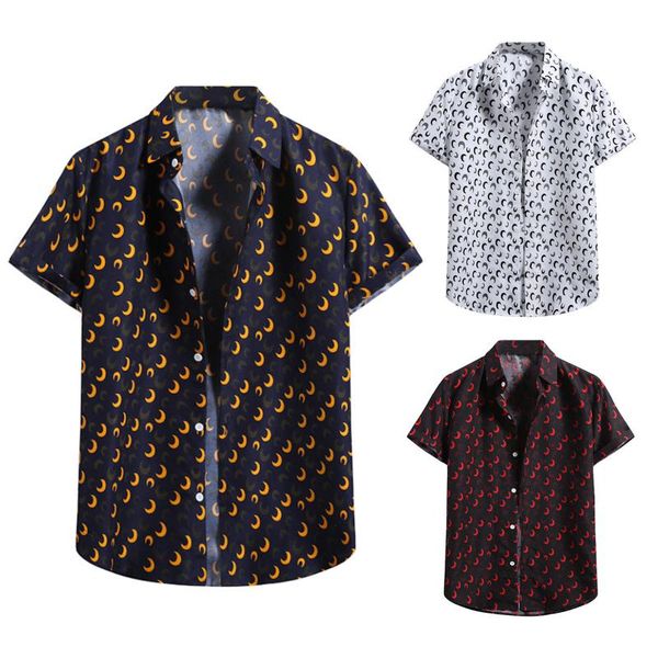 men's casual shirts men fashion short sleeve print shirt summer stylish for beach daily wear, White;black
men's casual shirts men fashion short sleeve print shirt summer stylish for beach daily wear, White;black