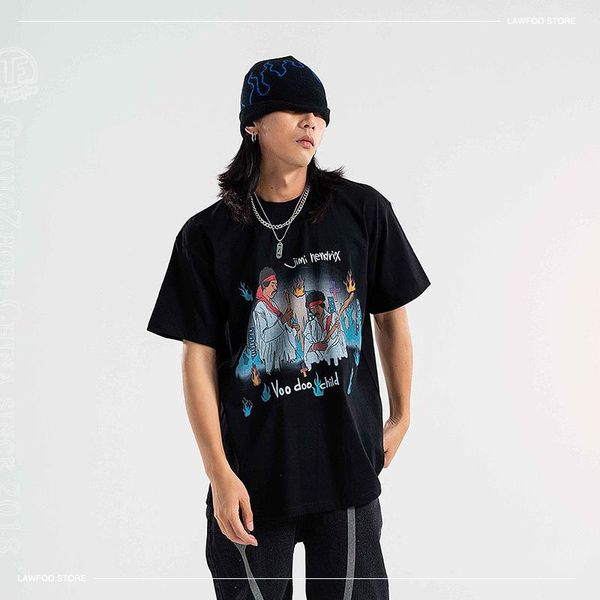 men's t-shirts voodoo child band oversized t shirts cool soul singer print shirt short sleeve loose streetwear summer 2021, White;black
men's t-shirts voodoo child band oversized t shirts cool soul singer print shirt short sleeve loose streetwear summer 2021, White;black