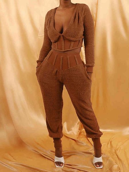 women's blouses & shirts fleece long sleeve v-neck women set tracksuit autumn winter solid 2 pieces patchwork crop jogger pant, White
women's blouses & shirts fleece long sleeve v-neck women set tracksuit autumn winter solid 2 pieces patchwork crop jogger pant, White