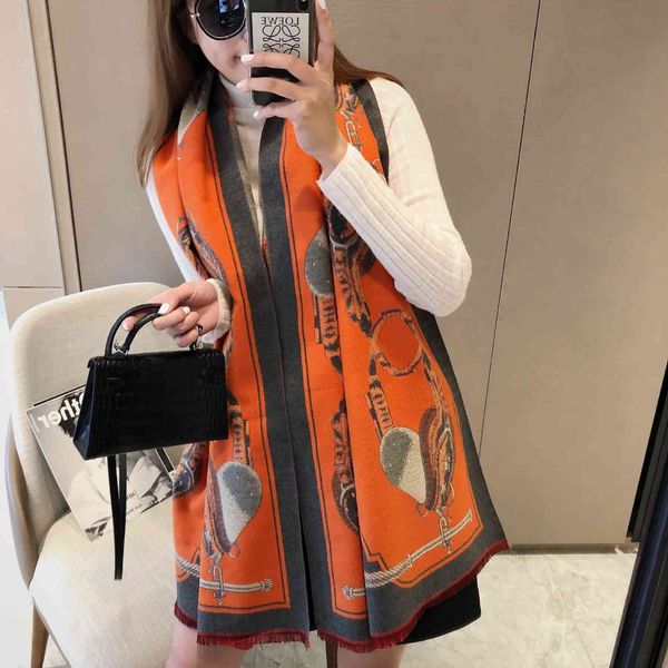 autumn and winter style versatile imitation cashmere scarf women's striped carriage jacquard long thickened warm shawl, Blue;gray
autumn and winter style versatile imitation cashmere scarf women's striped carriage jacquard long thickened warm shawl, Blue;gray