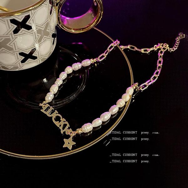 chokers 2021 simulated pearl letter lucky stitching chain choker necklace light luxury clavicle necklaces for women, Golden;silver
chokers 2021 simulated pearl letter lucky stitching chain choker necklace light luxury clavicle necklaces for women, Golden;silver
