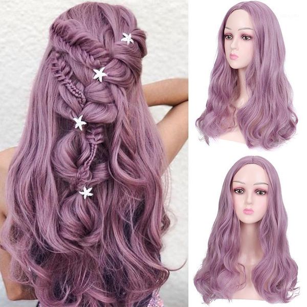 long mix purple womens wigs middle part heat resistant synthetic wavy for women african american1, Black
long mix purple womens wigs middle part heat resistant synthetic wavy for women african american1, Black