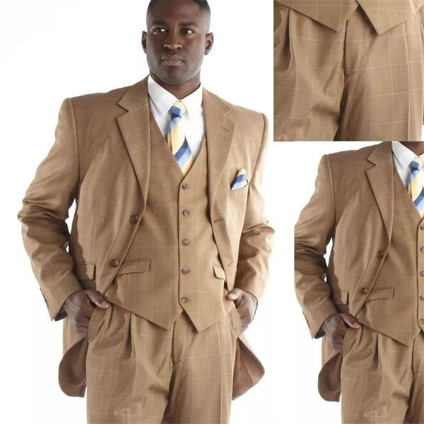 men's suits & blazers 3 pieces khaki men plaid formal party wear customized handsome coat+vest+pant, White;black
men's suits & blazers 3 pieces khaki men plaid formal party wear customized handsome coat+vest+pant, White;black